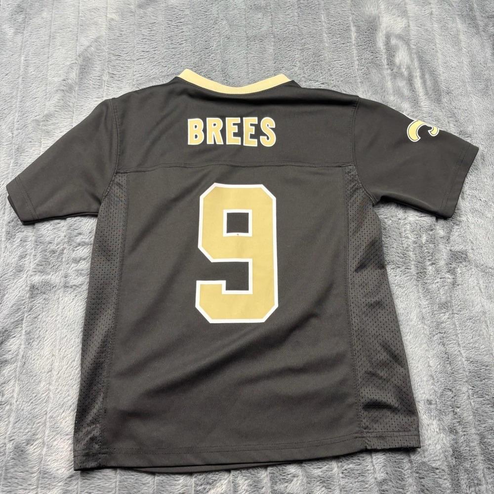 NFL Team Apparel New Orleans Saints Drew Brees 9 Youth Large 10/12 Jersey Black